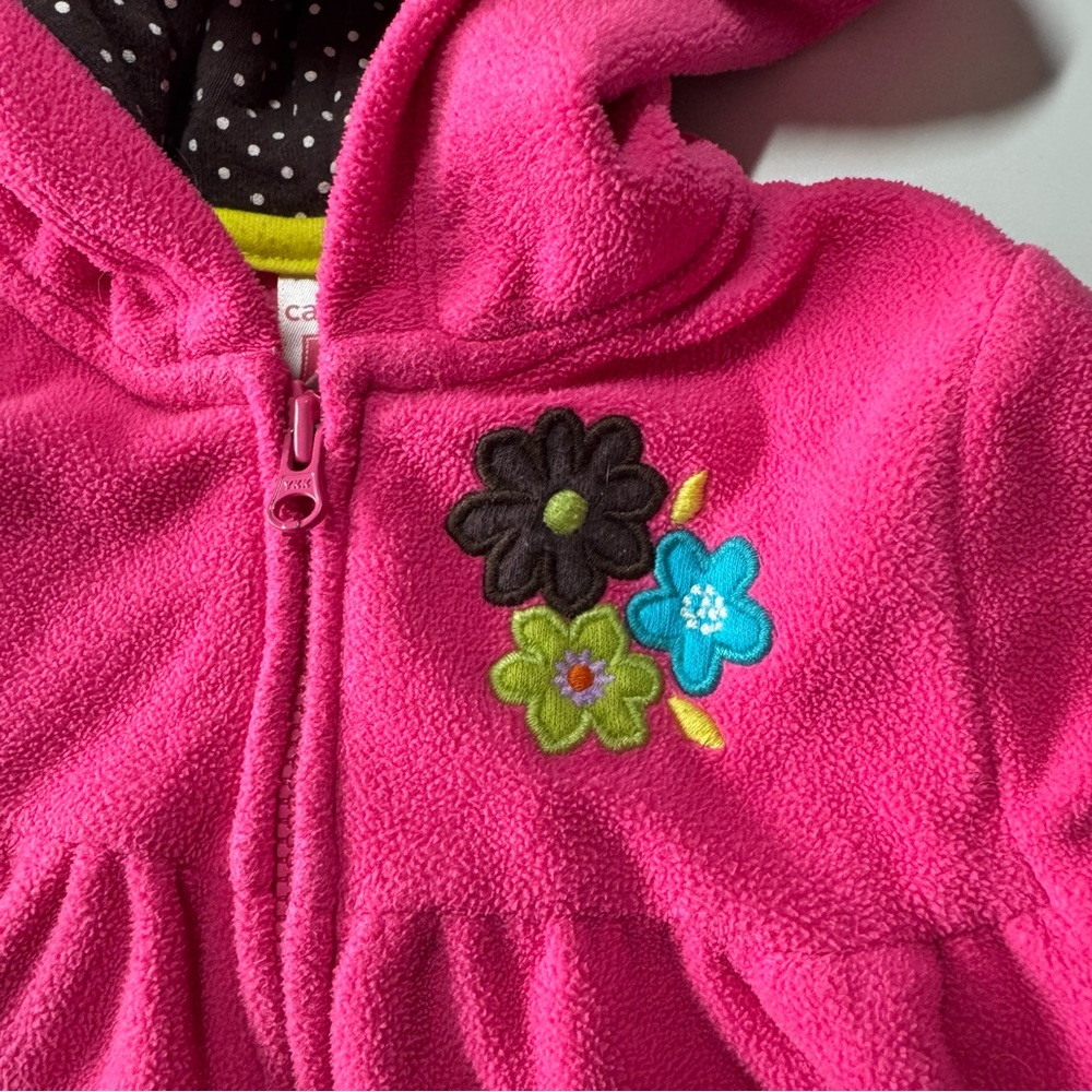 Baby Girl Lightweight Jacket and Fleece Size 12 Months Carter’s Fall Green Pink - Picture 12 of 16